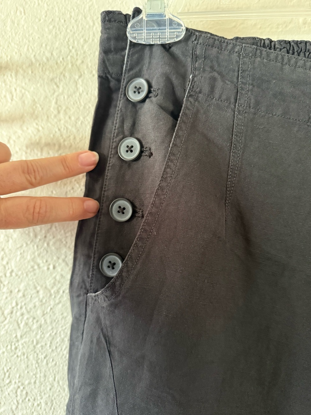 Pilcro Anthropologie Black Linen Blend Sailor Style Baggy Jogger Pants Size 29 - Picture 5 of 13